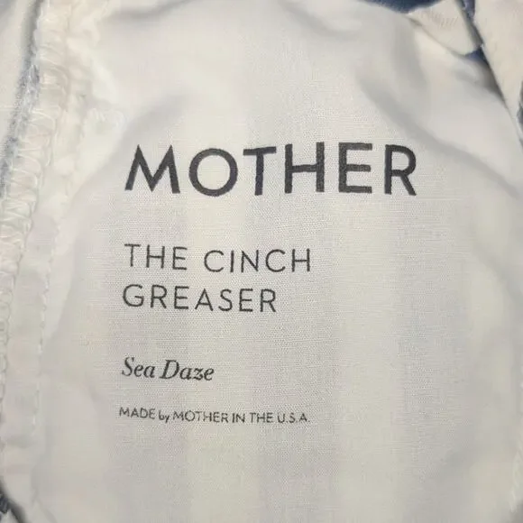 Mother Denim The Cinch Greaser Wide Leg Pant in Sea Daze Stripes, Size 27 - Picture 8 of 10